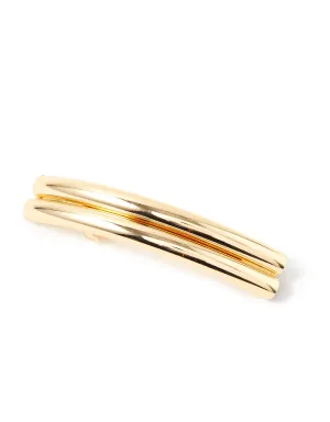 Accessorize London Women's Double Gold Bar Barette Hair Clip