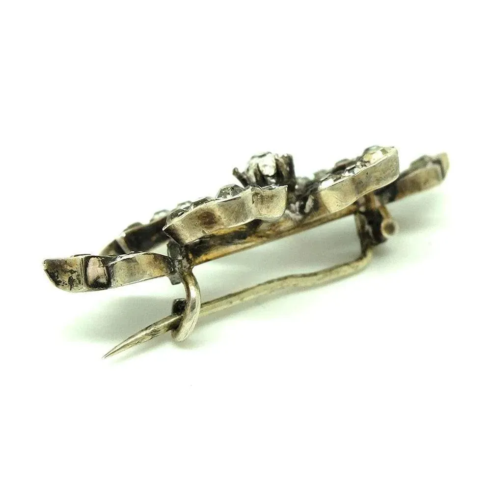 Antique Edwardian Silver Bow Brooch