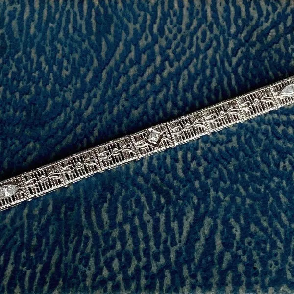 Art Deco Filigree Diamond Bracelet