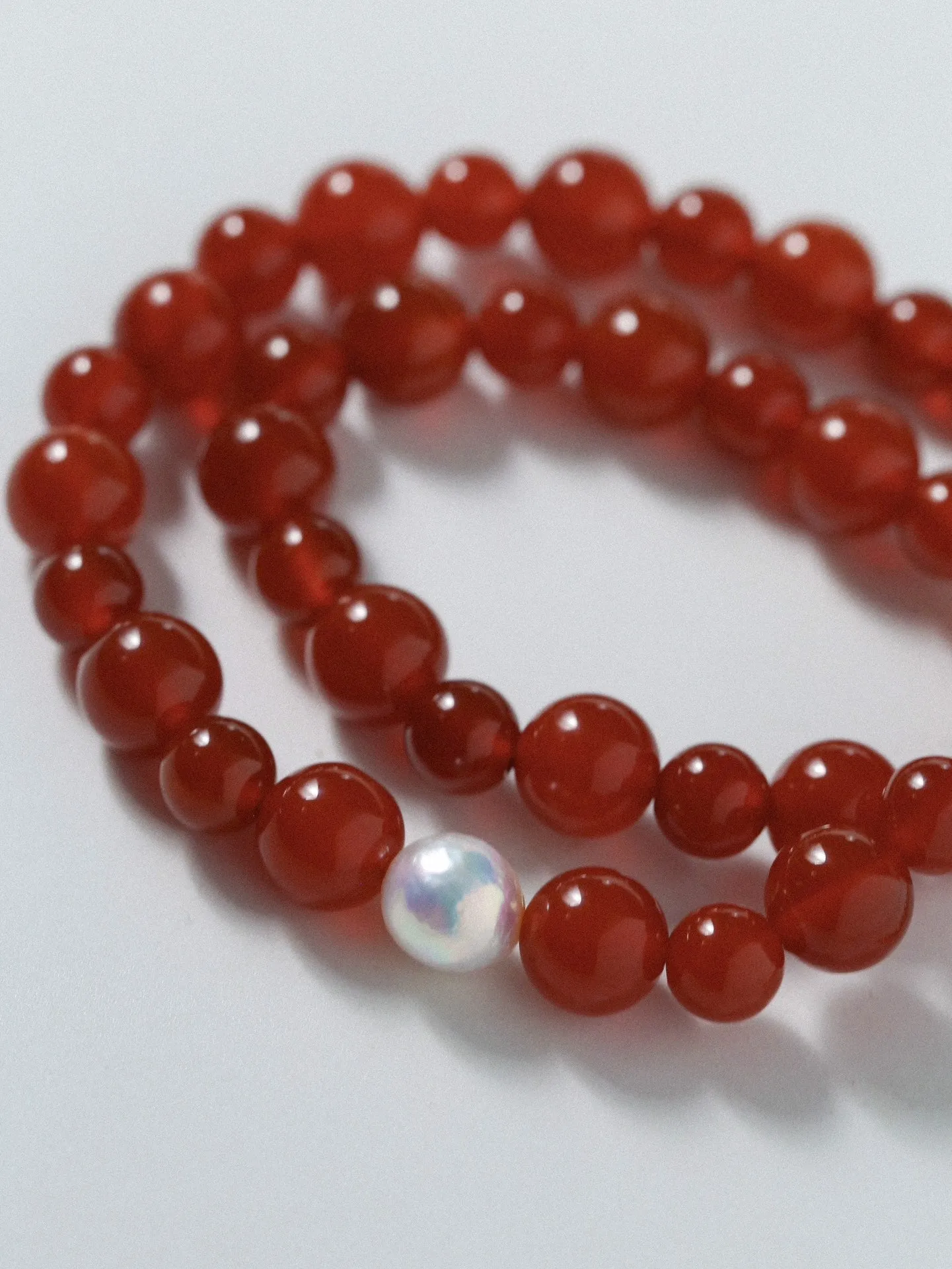 Baroque Pearl Red  Agate Necklace