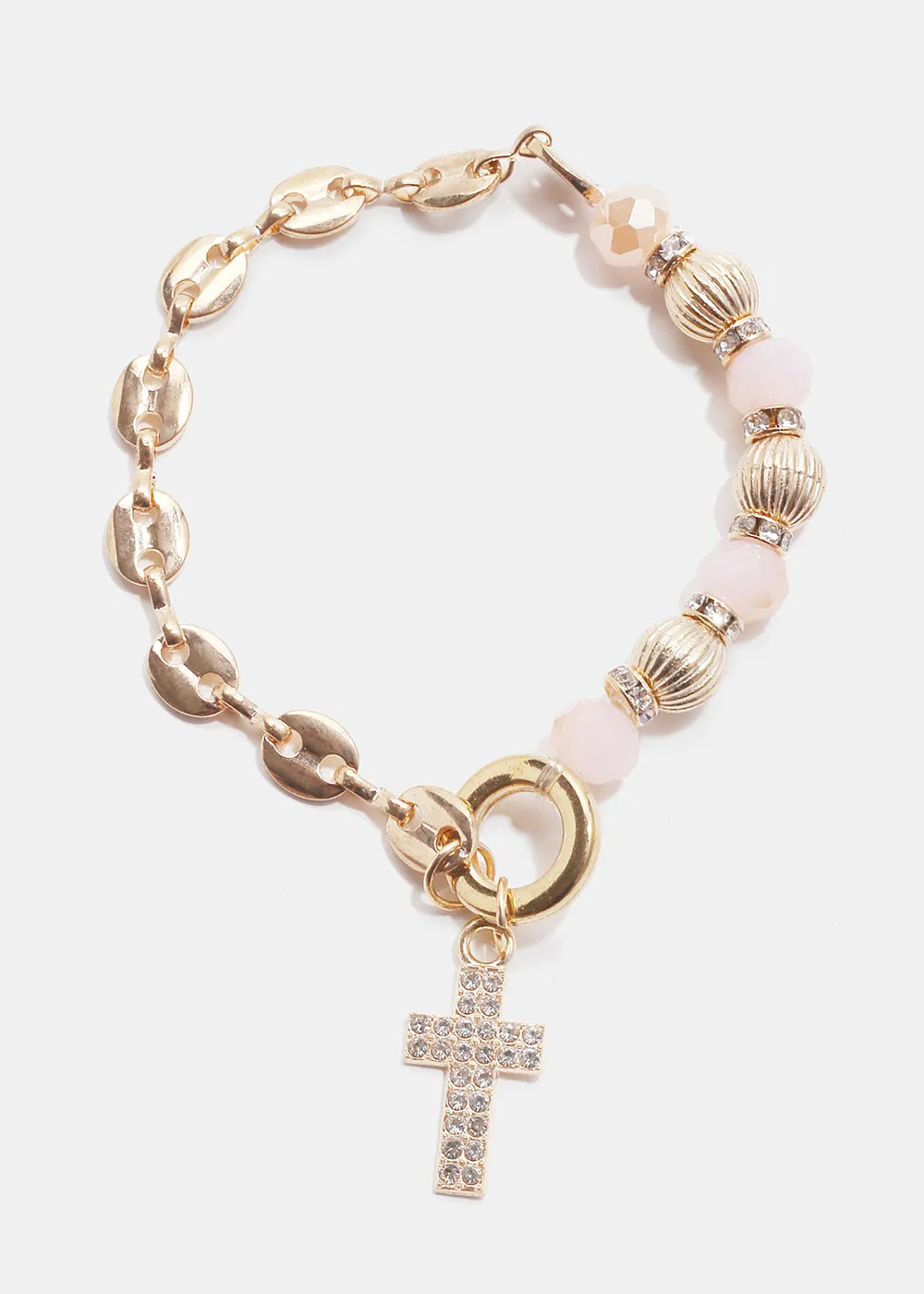 Bead Bracelet with Cross
