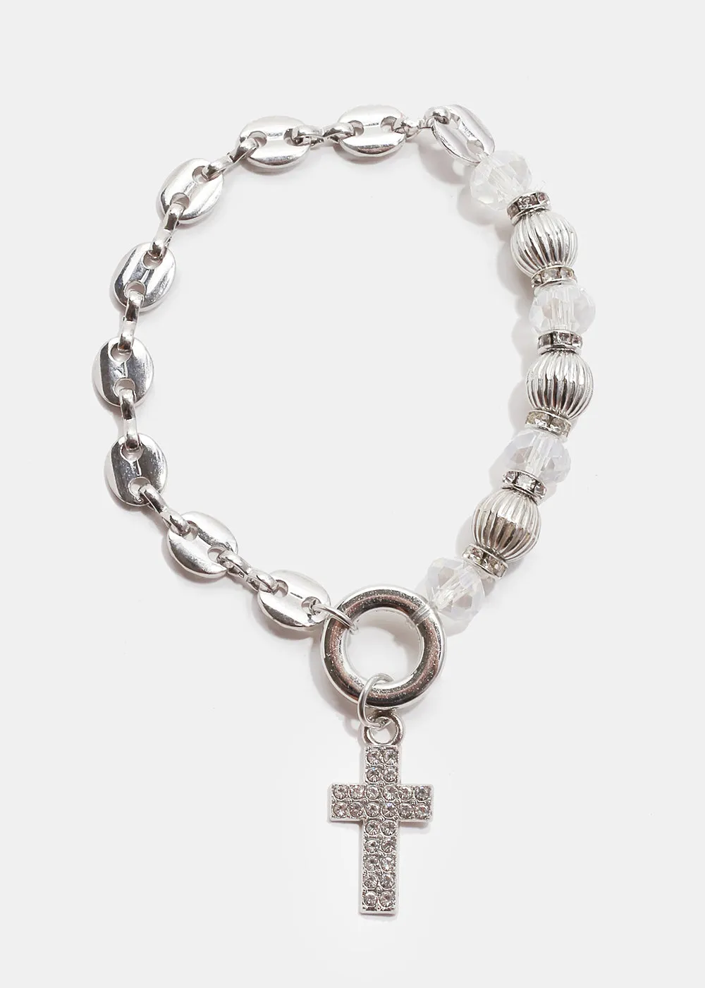 Bead Bracelet with Cross