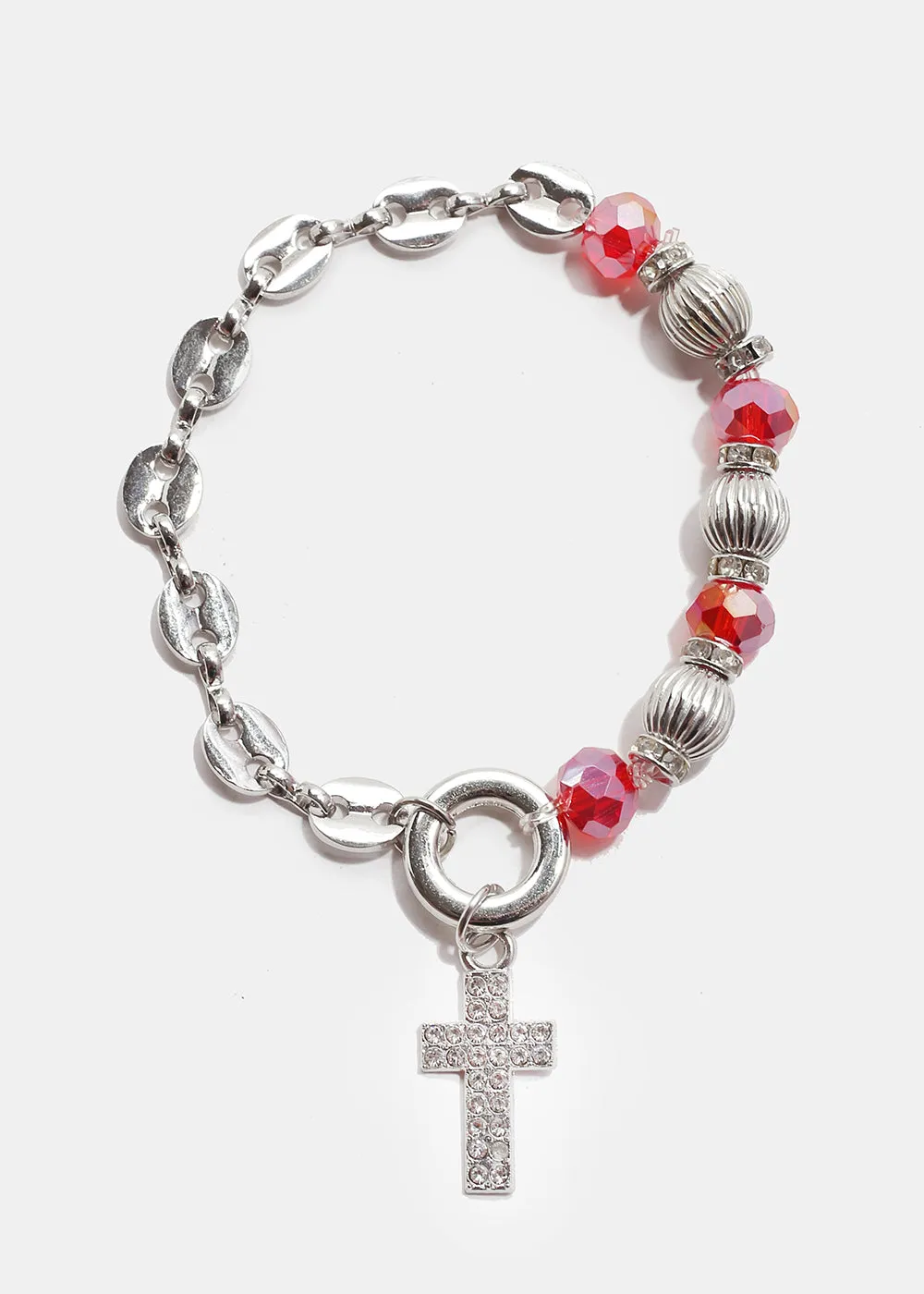 Bead Bracelet with Cross