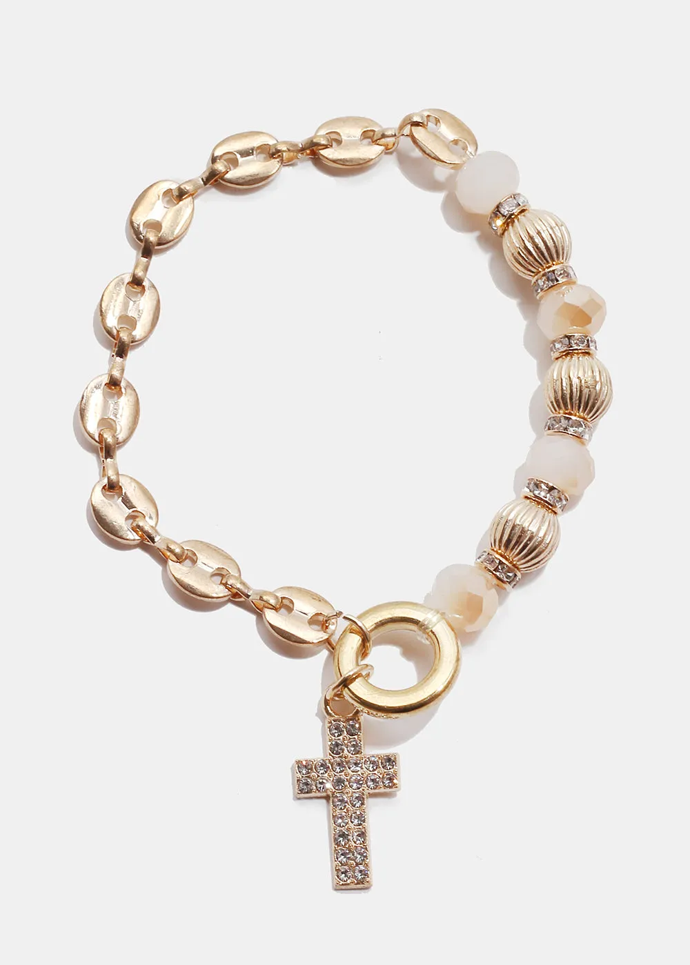Bead Bracelet with Cross