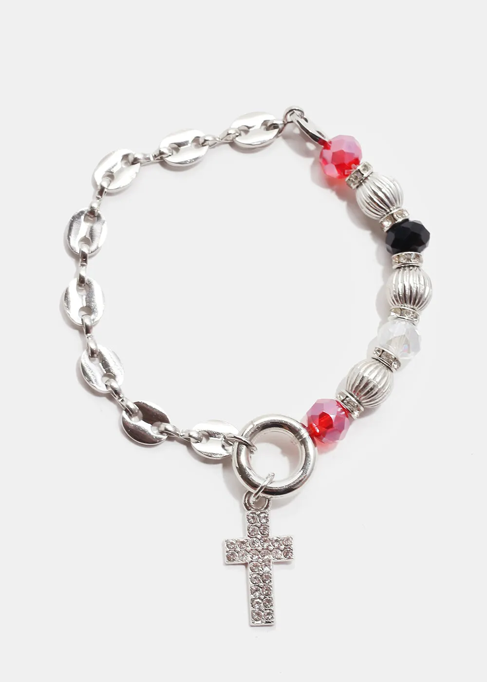 Bead Bracelet with Cross