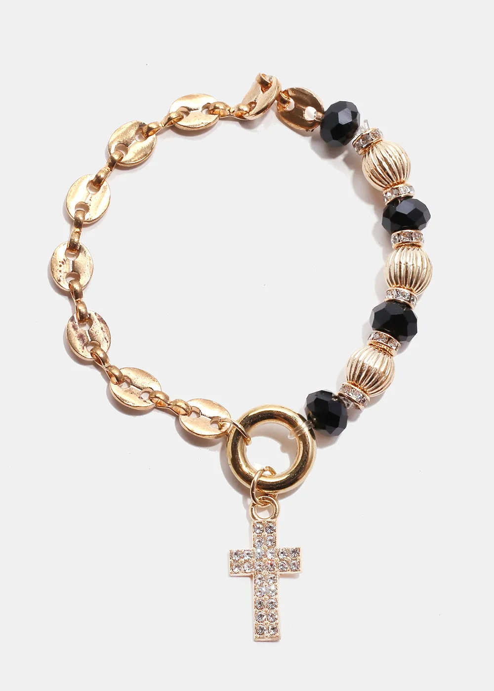 Bead Bracelet with Cross