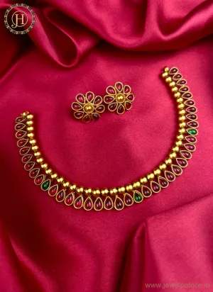 Beautiful Gold Plated Kemp Stone Necklace Set JH2229