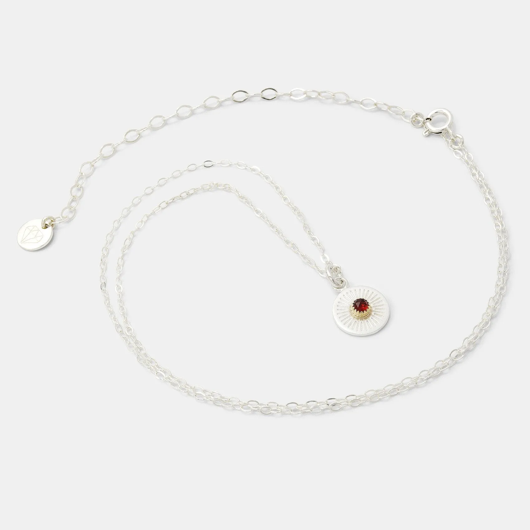 Birthstone Silver Pendant: Garnet