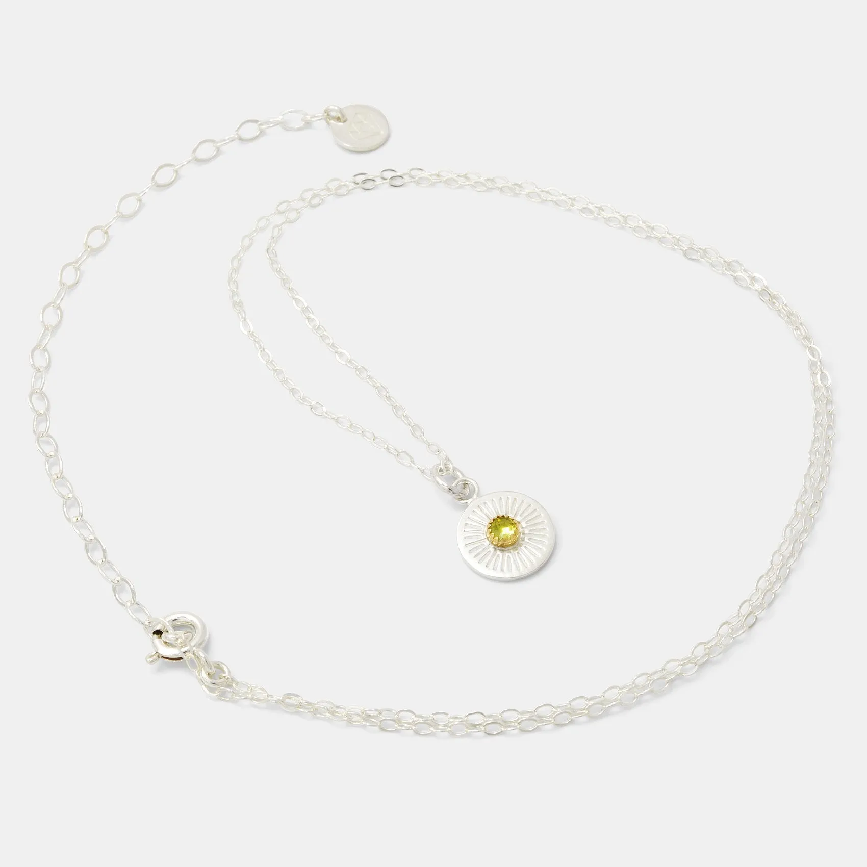 Birthstone Silver Pendant: Peridot