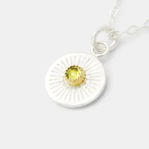 Birthstone Silver Pendant: Peridot