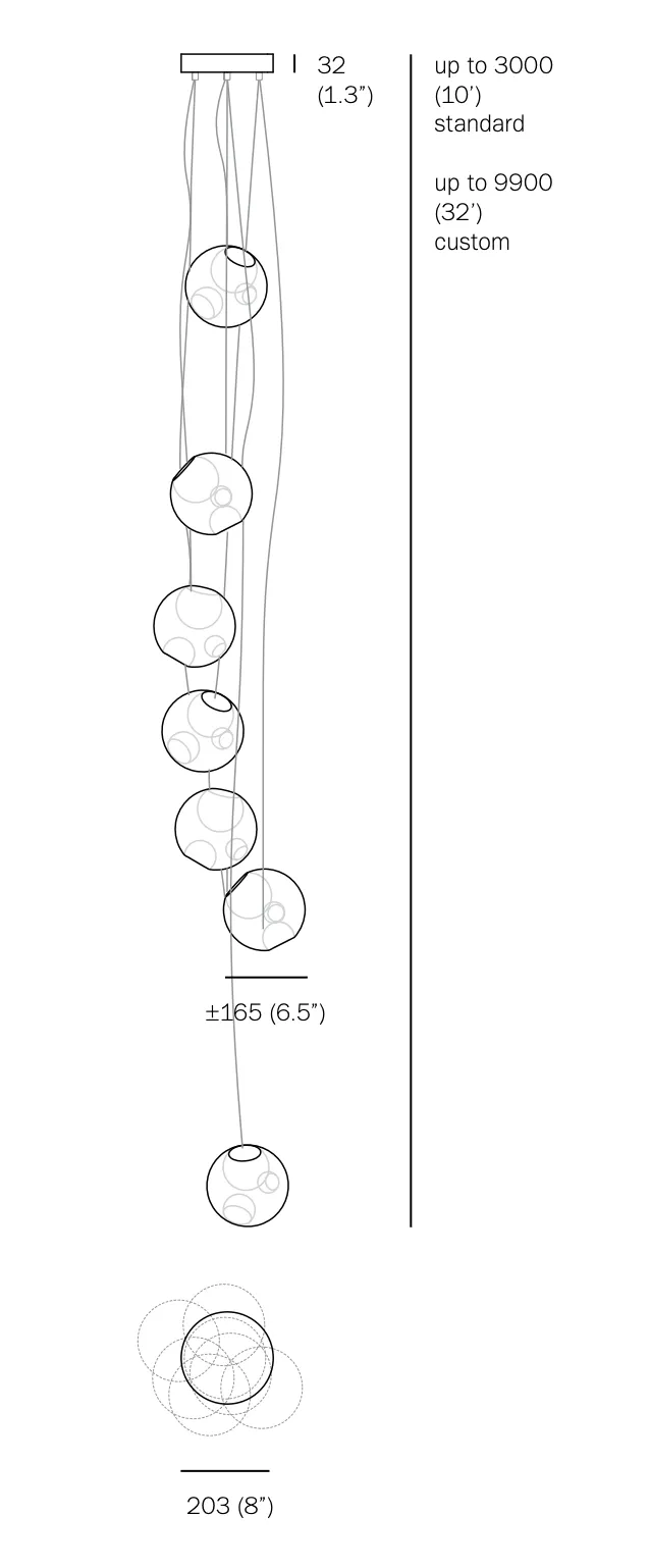 BOCCI 28.7c Bespoke Stairwell Cluster Pendant