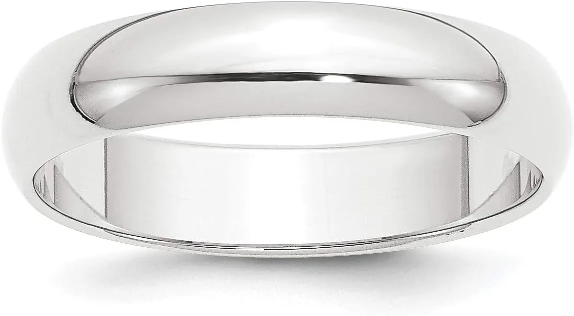Bonyak Jewelry Platinum 5mm Half Round Featherweight Wedding Band Size 11 Decadent