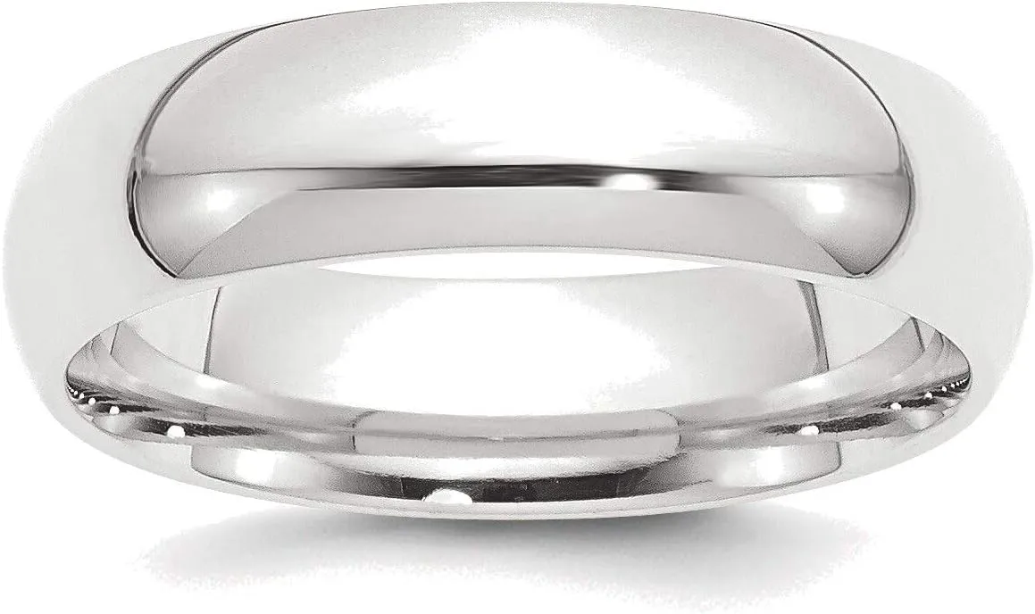 Bonyak Jewelry Platinum 6mm Lightweight Comfort-Fit Wedding Band Size 6.5 Refined