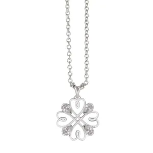 Boudicca Pendant - Four Hearts Crystal CZ