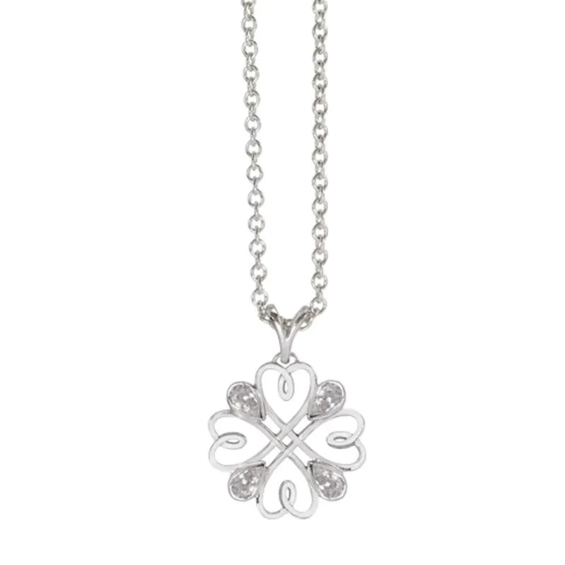 Boudicca Pendant - Four Hearts Crystal CZ