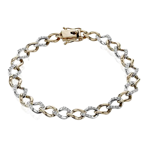 Chain Link Bracelet in 18k Gold with Diamonds LB2410 WHITE 18K X WHITE-ROSE