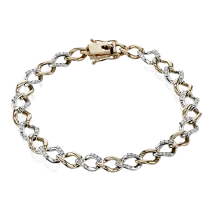 Chain Link Bracelet in 18k Gold with Diamonds LB2410 WHITE 18K X WHITE-ROSE