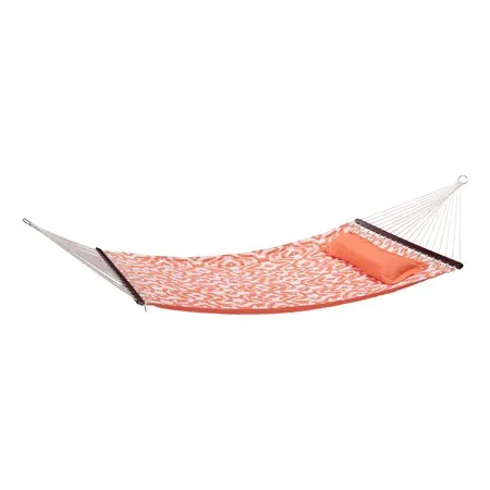 Chic Hills Quilted Outdoor Double Hammock in Coral