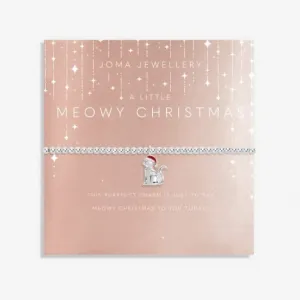 Christmas Meowy Christmas Silver 15.5cm Stretch Bracelet C684