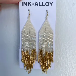 Claire Ombre Beaded Fringe Earrings St. Moritz by Ink & Alloy