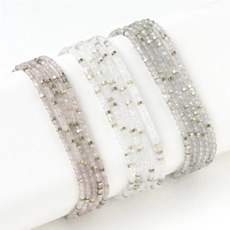 Confetti Gemstone Wrap Bracelets