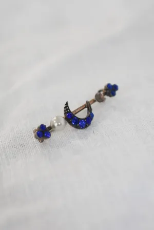 Crescent moon early 1900's vintage brooch