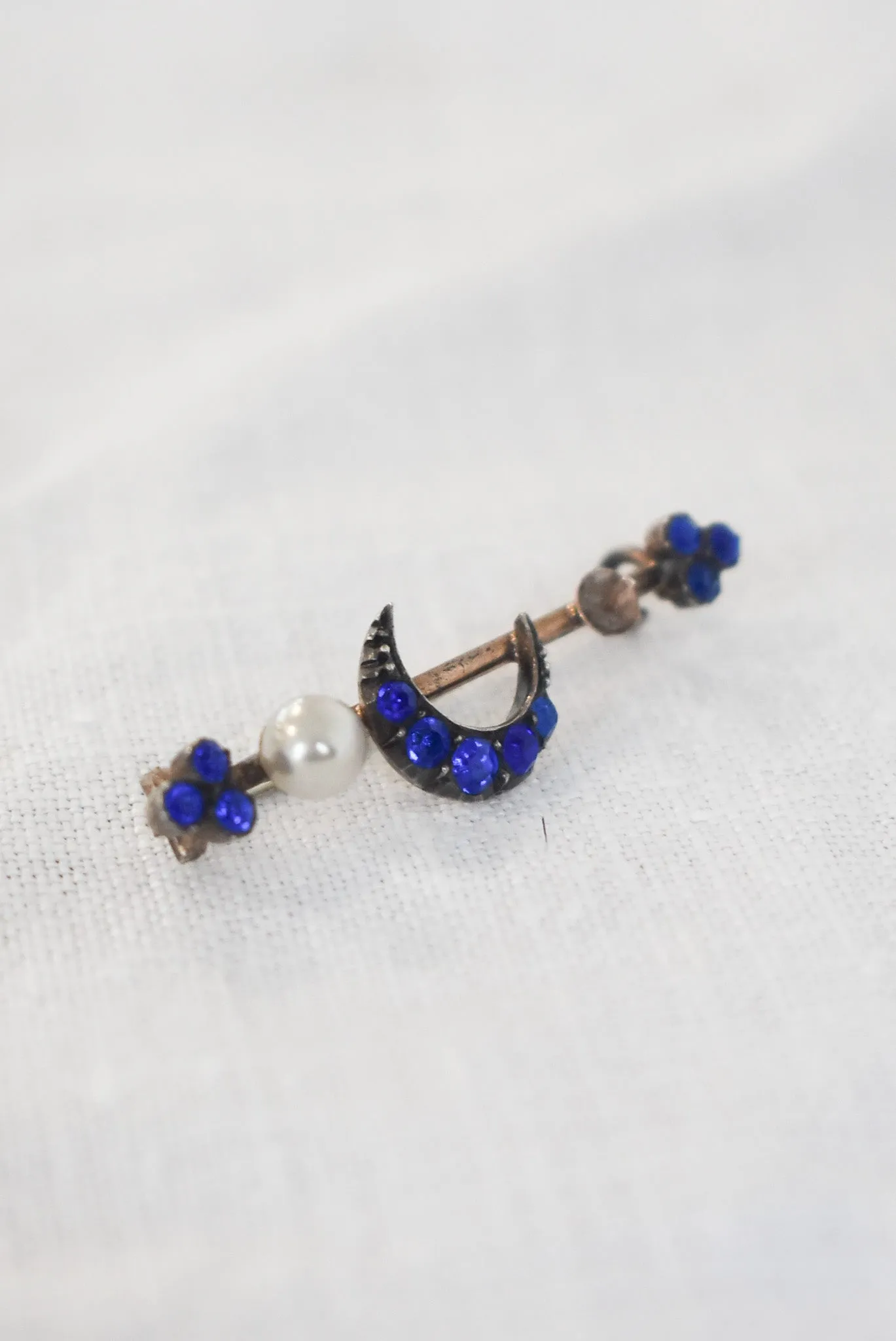 Crescent moon early 1900's vintage brooch