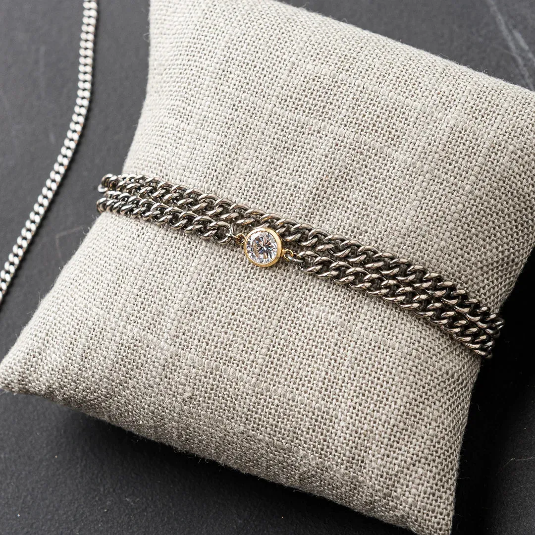 CZ Bezel Wrap Bracelet