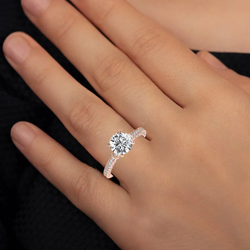 Daphne - Round Moissanite Engagement Ring