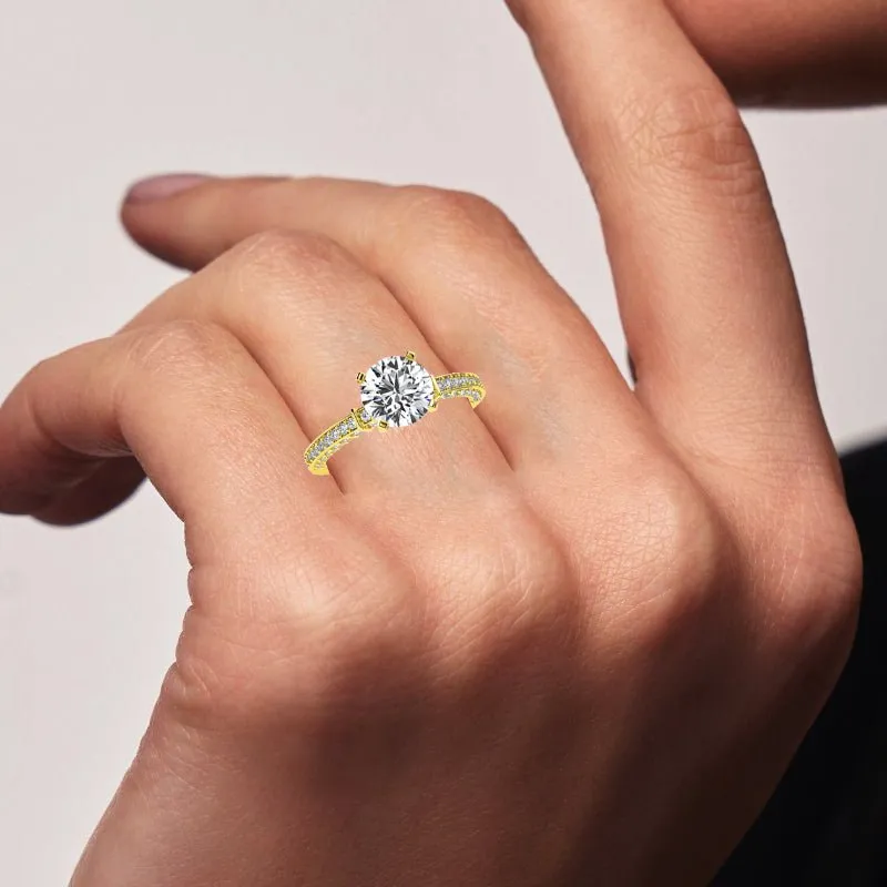 Daphne - Round Moissanite Engagement Ring
