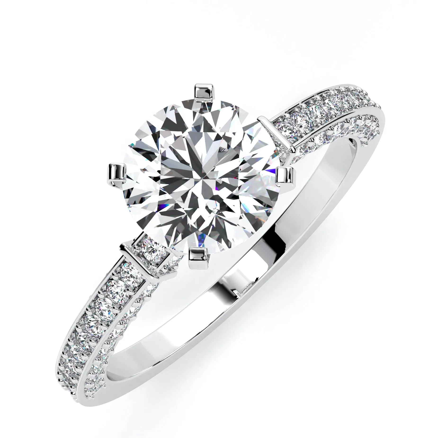Daphne - Round Moissanite Engagement Ring