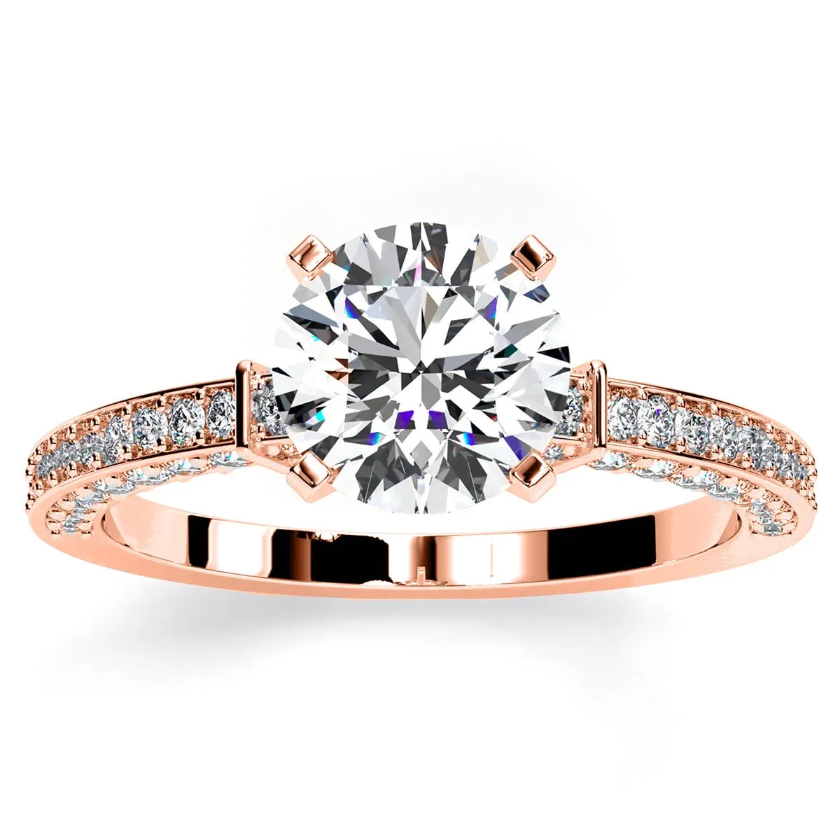 Daphne - Round Moissanite Engagement Ring