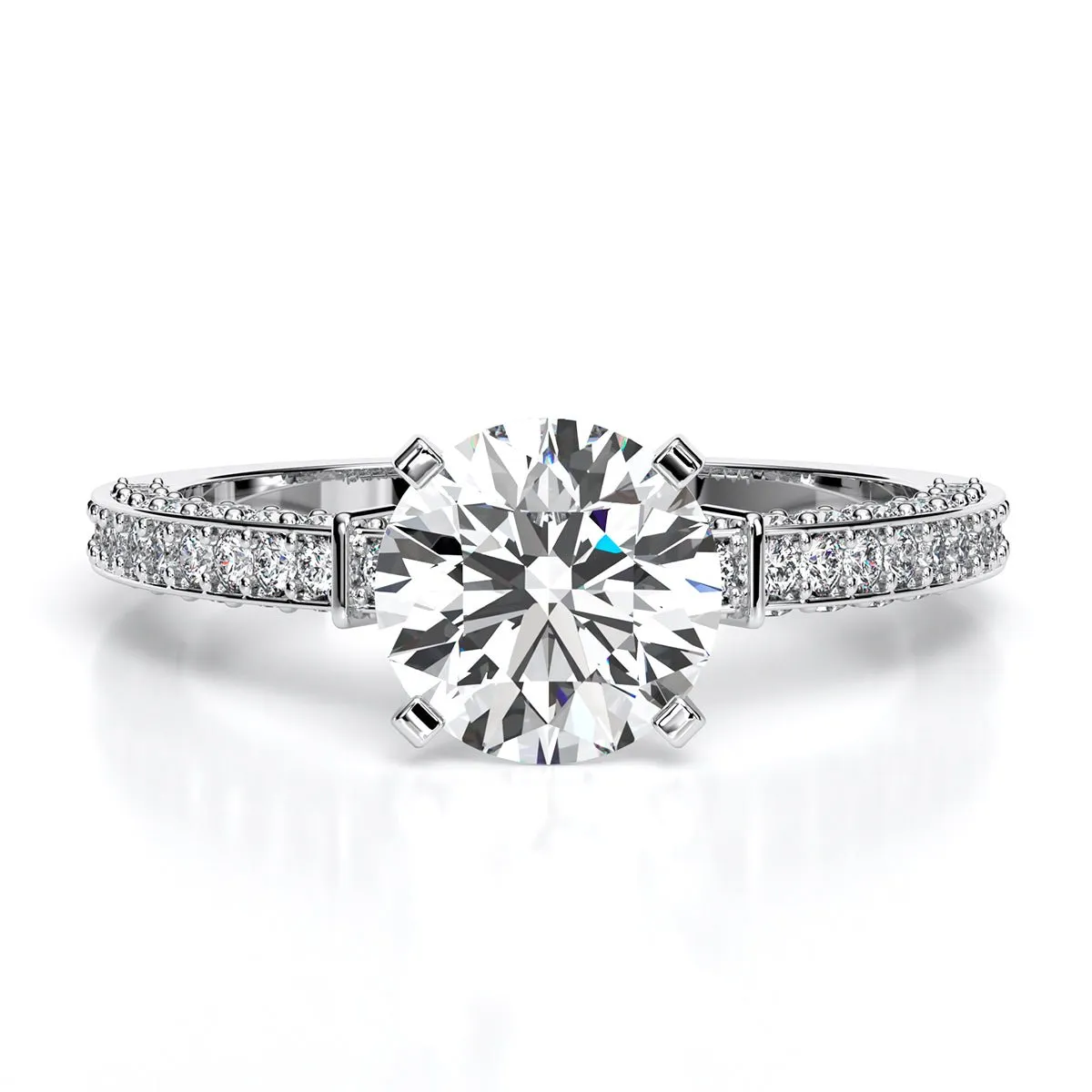 Daphne - Round Moissanite Engagement Ring