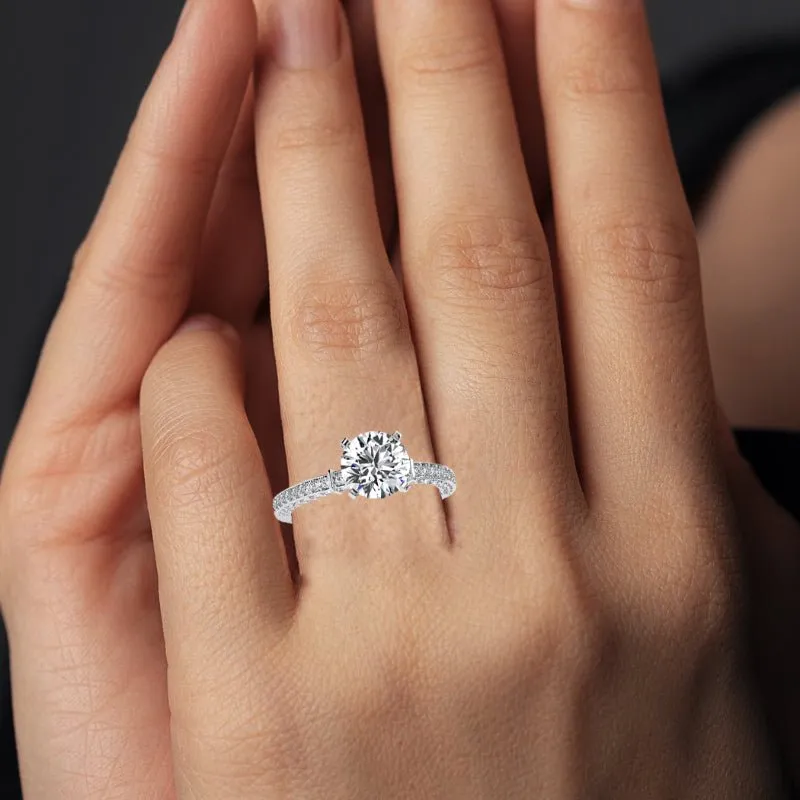 Daphne - Round Moissanite Engagement Ring