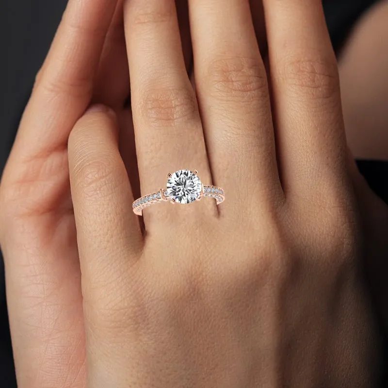 Daphne - Round Moissanite Engagement Ring