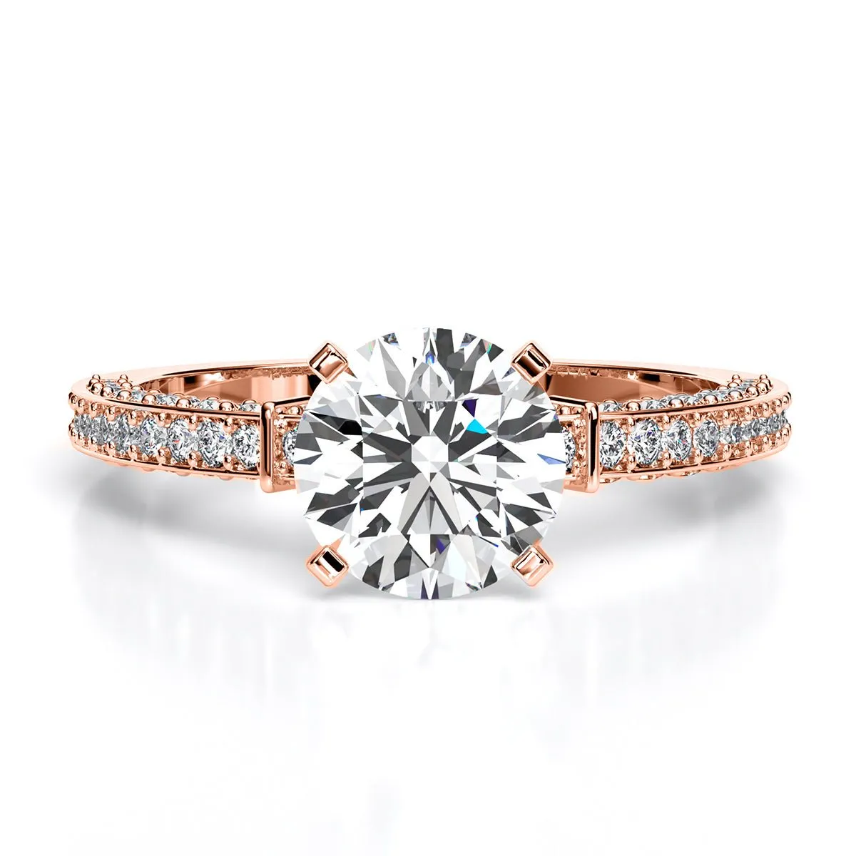 Daphne - Round Moissanite Engagement Ring
