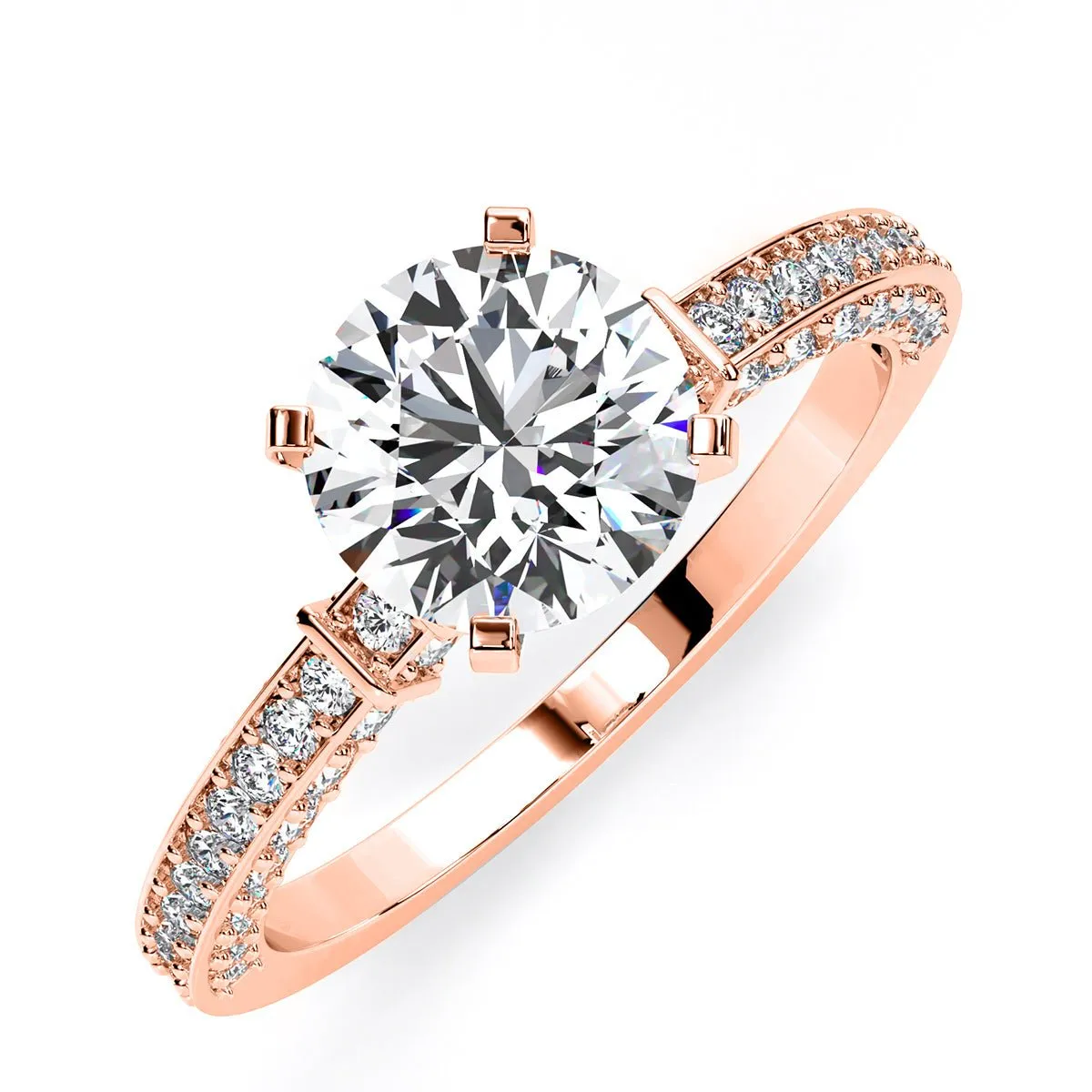 Daphne - Round Moissanite Engagement Ring