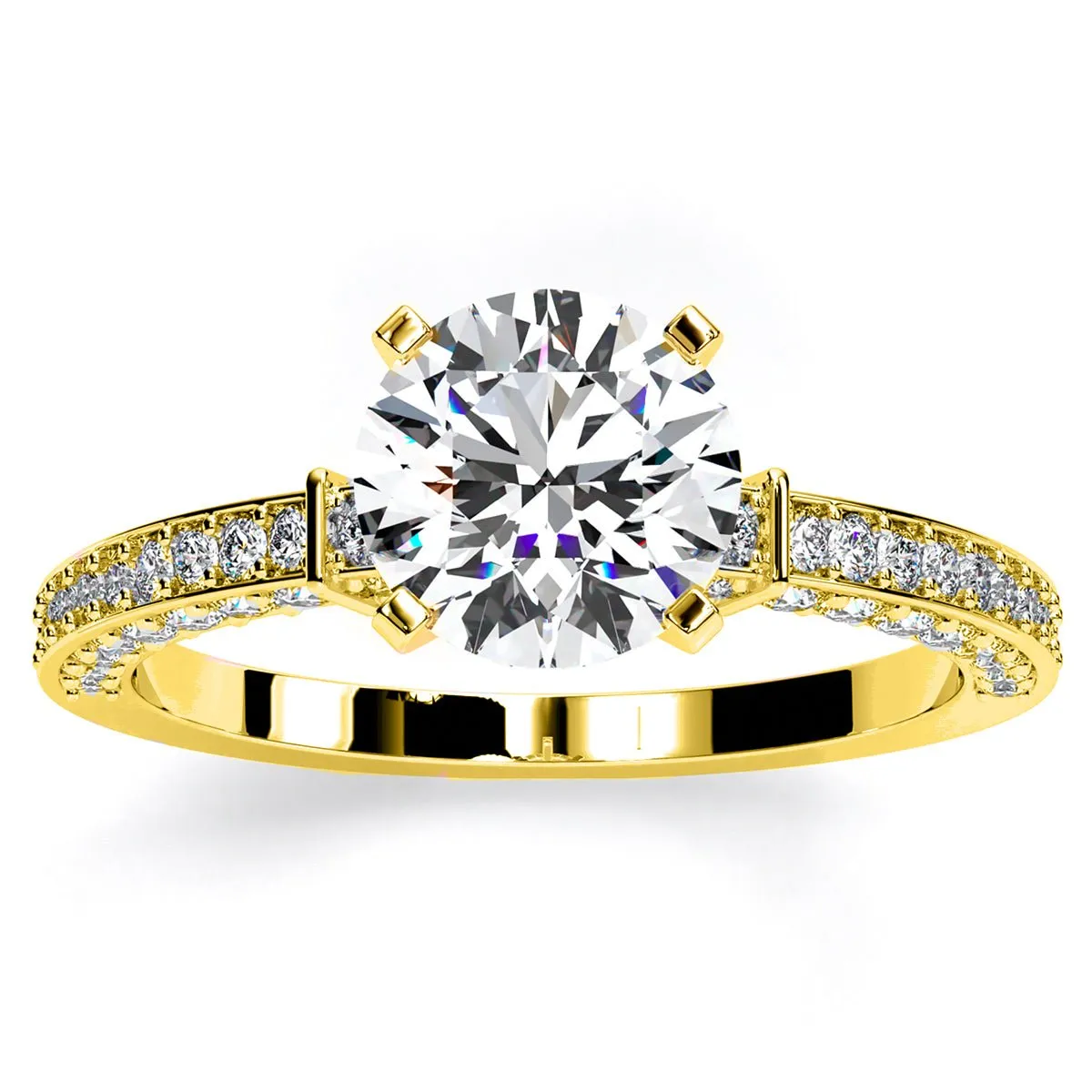 Daphne - Round Moissanite Engagement Ring
