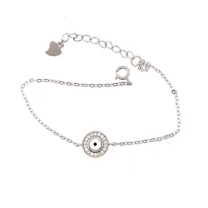 Delicate Cubic Zirconia Evil Eye Bracelet