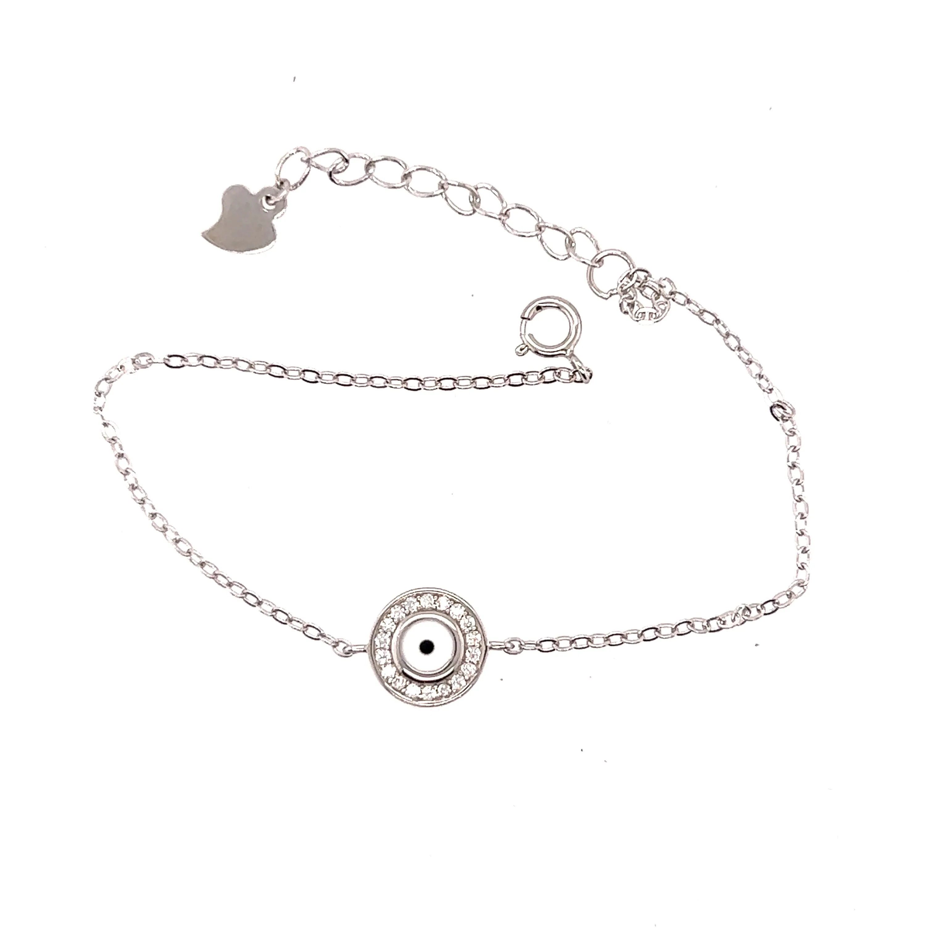 Delicate Cubic Zirconia Evil Eye Bracelet