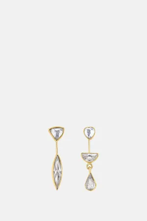 Detachable Victorian Drop Rhinestone Earrings