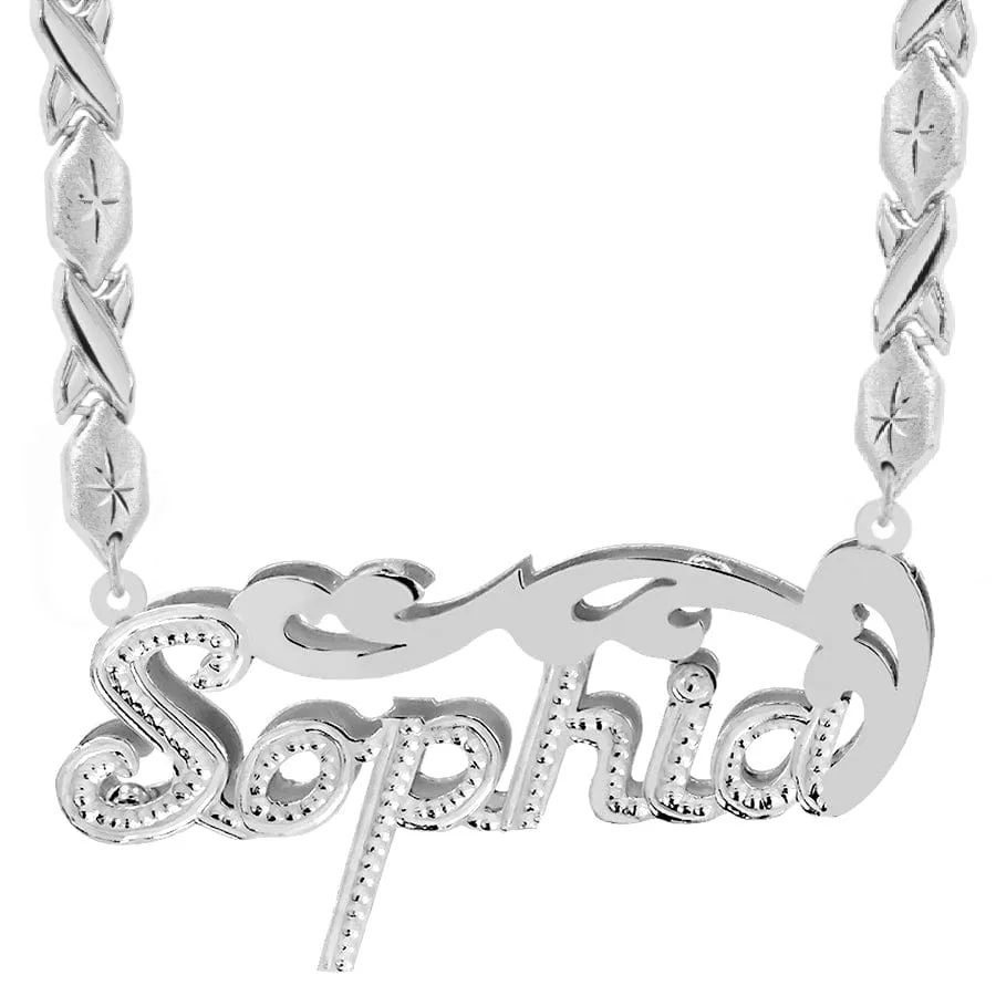 Double Plated Nameplate Necklace Sophia