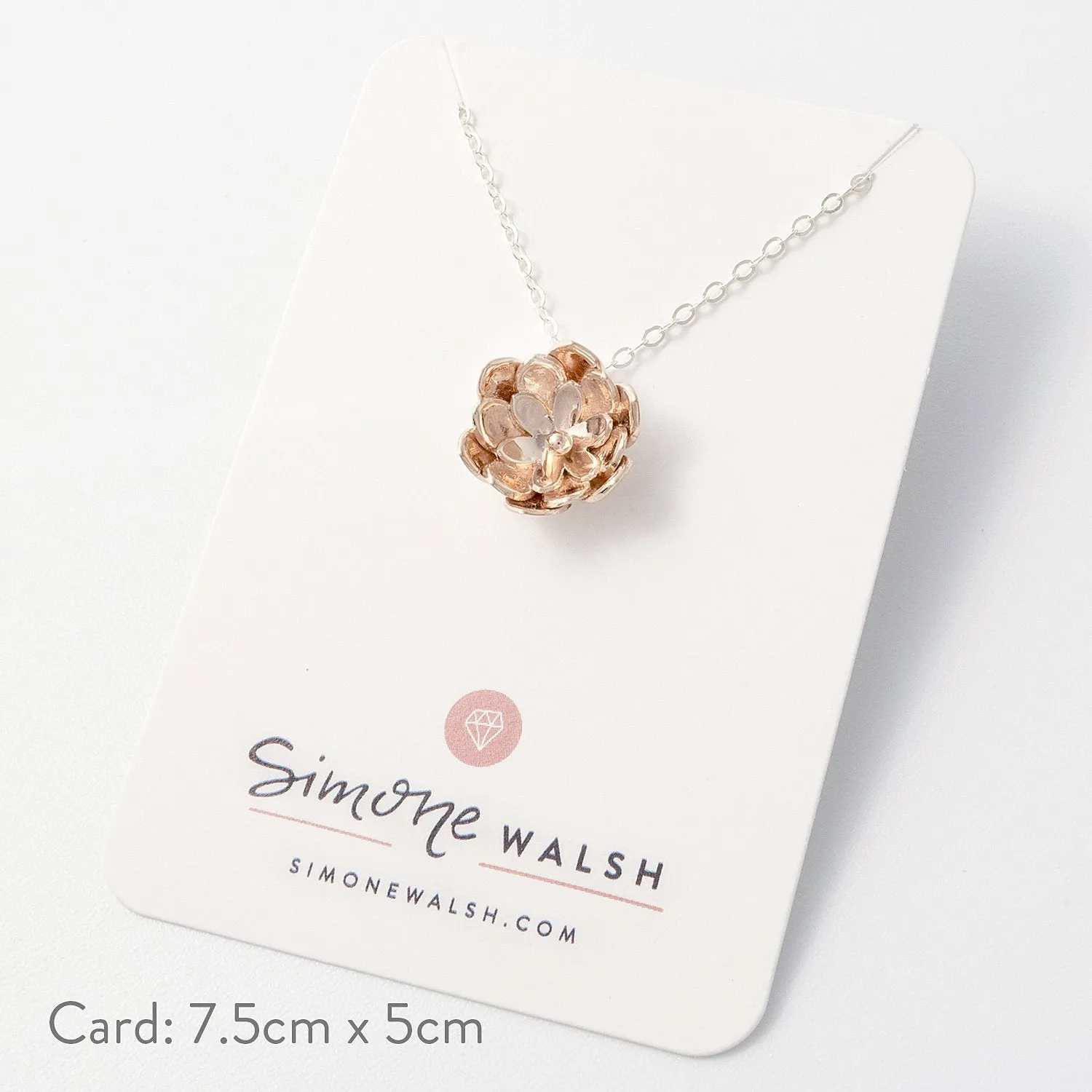 Double Tulip Rose Gold Pendant Necklace