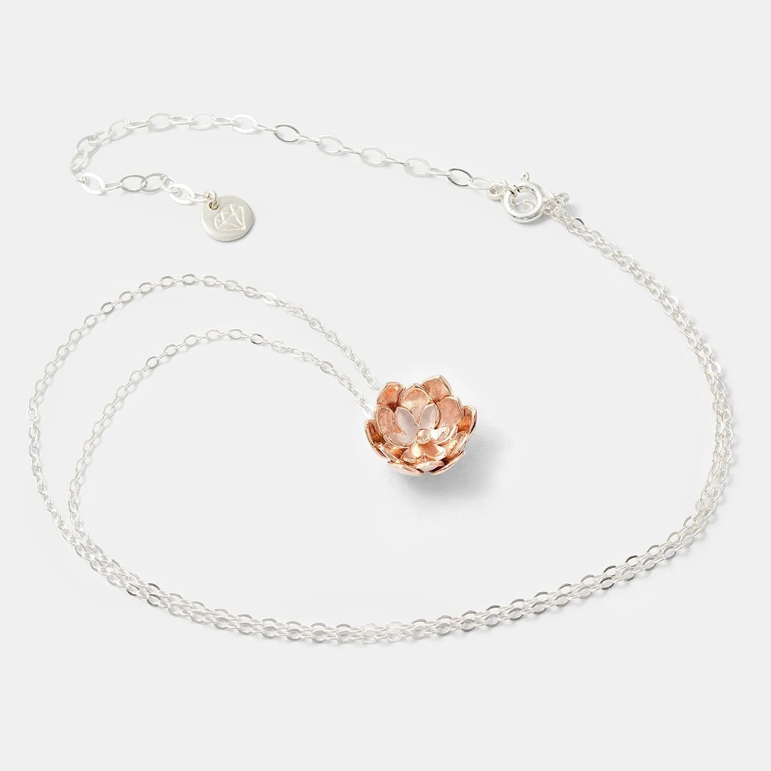 Double Tulip Rose Gold Pendant Necklace