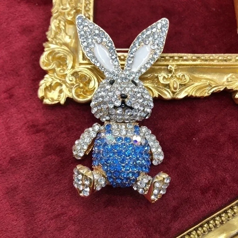 Elegant Cute Pin Rabbit Alloy Inlay Zircon Women's Brooches
