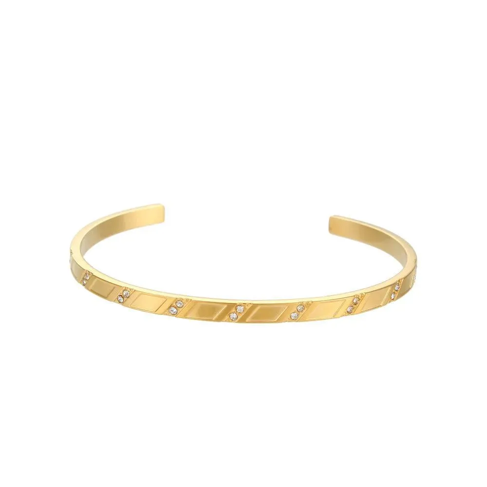 Elegant Geometric Bangle Bracelets with Sparkling Cubic Zirconia – Bold Fashion for Women