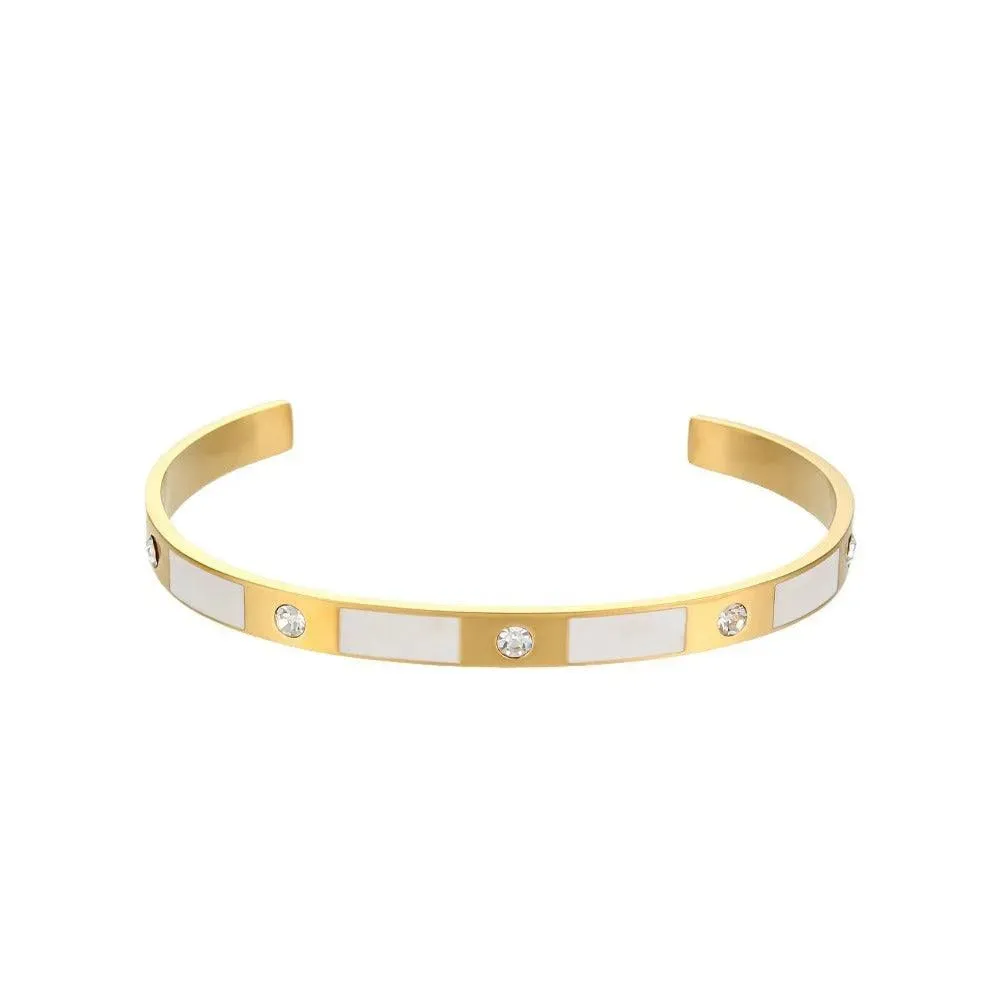 Elegant Geometric Bangle Bracelets with Sparkling Cubic Zirconia – Bold Fashion for Women