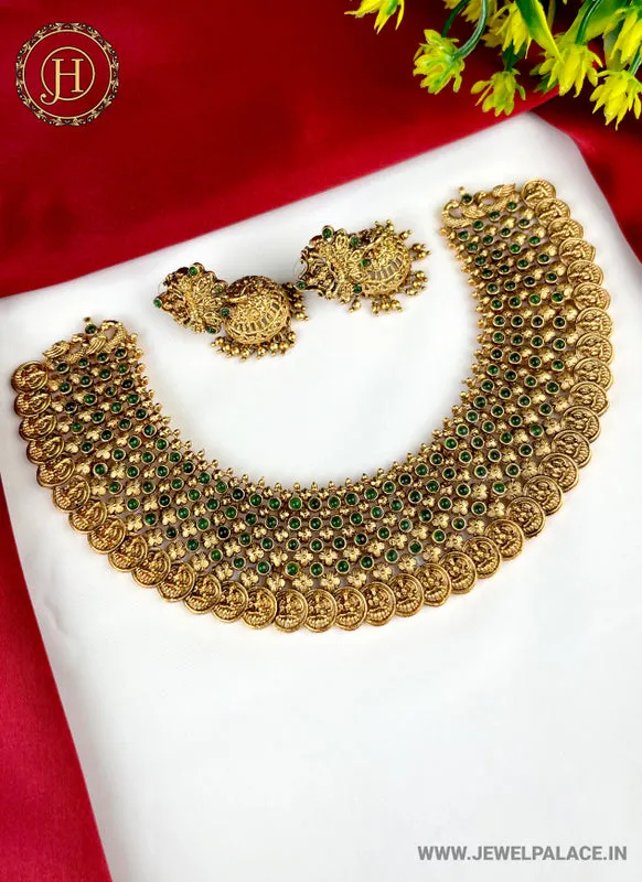 Elegant Gold Plated Designer Necklace With Earrings JH2370