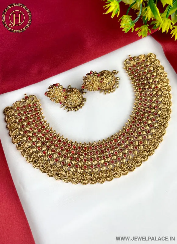 Elegant Gold Plated Designer Necklace With Earrings JH2370