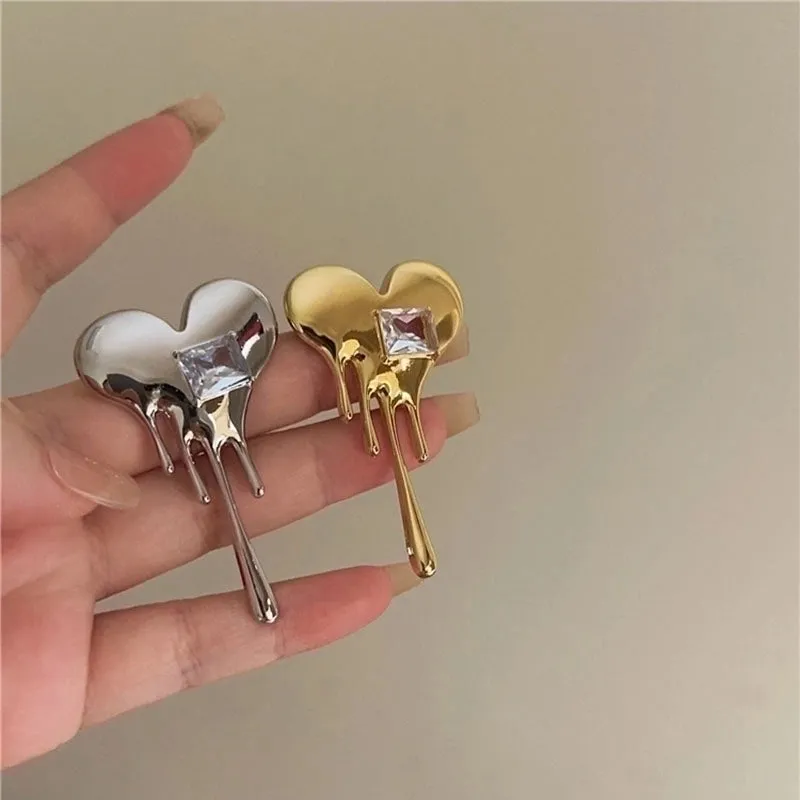 Elegant Simple Style Heart Shape Alloy Plating Inlay Zircon Women's Brooches 1 Piece